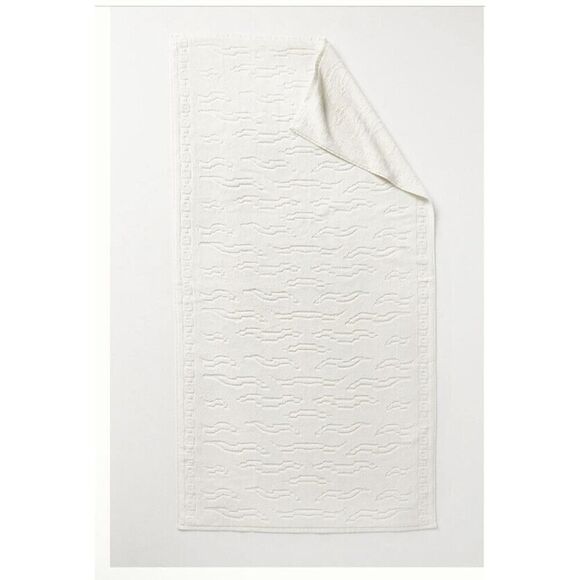 New Anthropologie Roseto Velour Towel Set of 2 Ivory - Picture 1 of 7